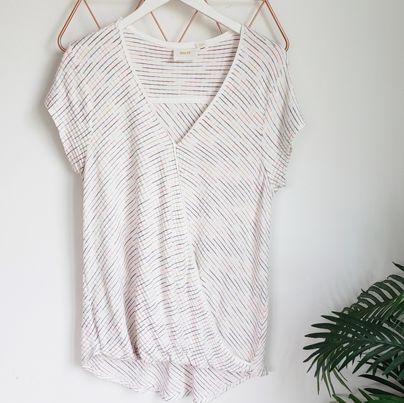 Anthropologie, Maeve Leila Wrap Striped Rib Top XL - Picture 3 of 6